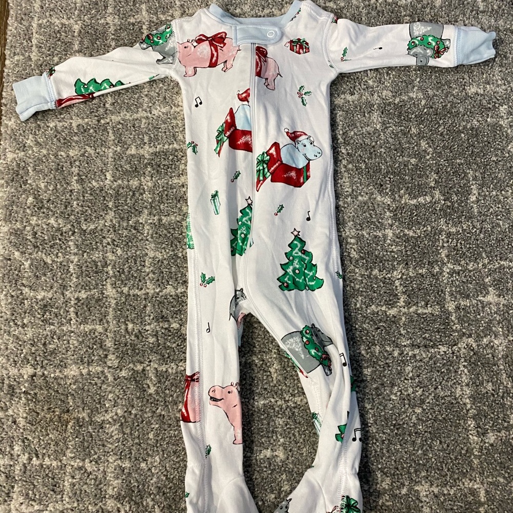 TBBC Knox hippo footed pajamas!